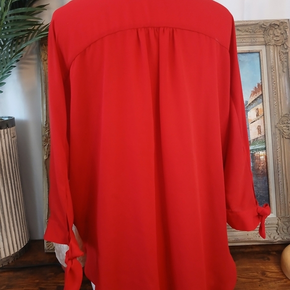 Worthington Chic Red Women's Blouse Sz L - Picture 7 of 10